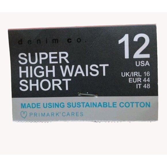 Denim Co Shorts 12 Distressed Raw Hem Super High Waist White - Picture 3 of 13